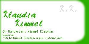 klaudia kimmel business card